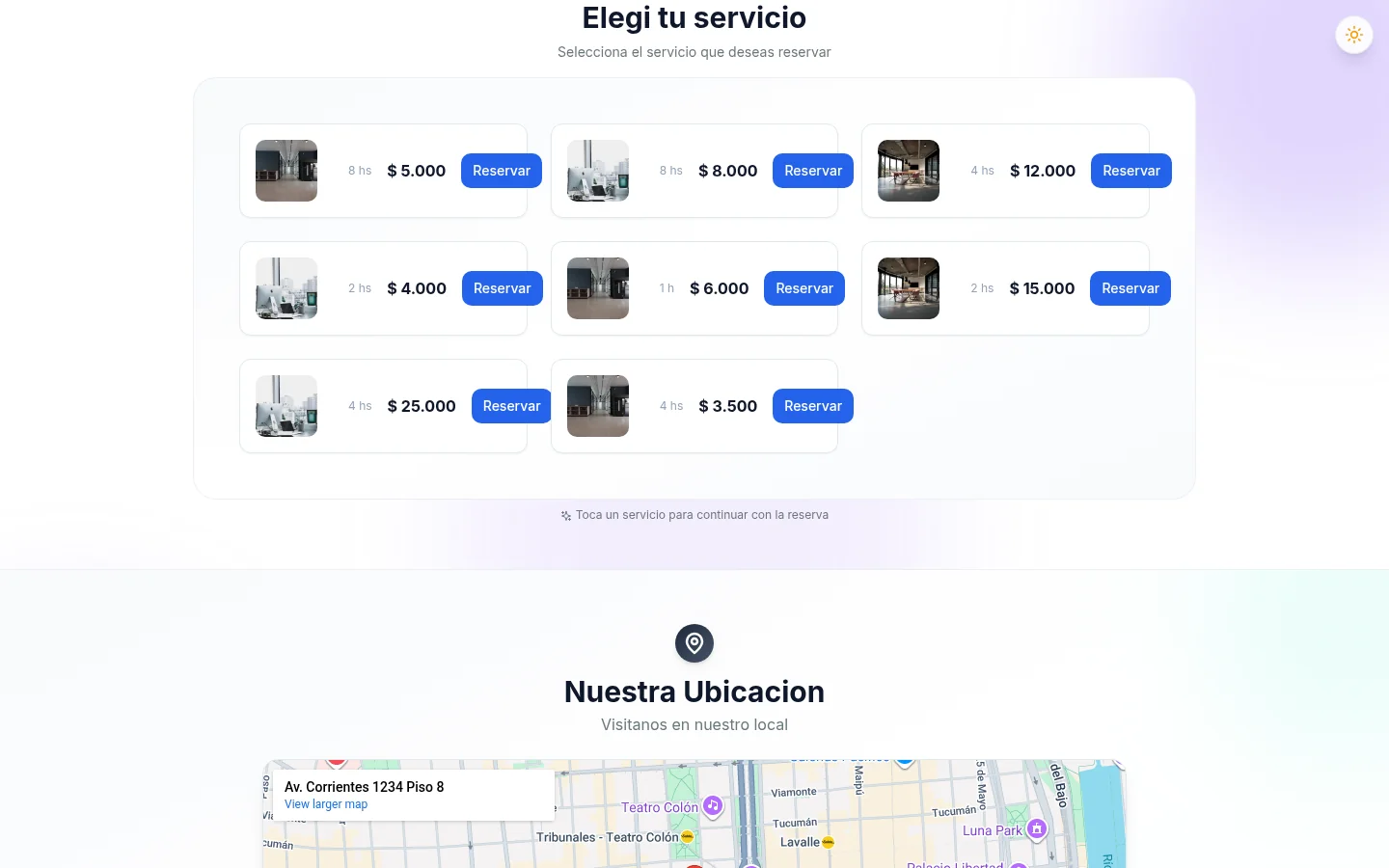 Escritorios, oficinas y salas configurados en TurnoLink