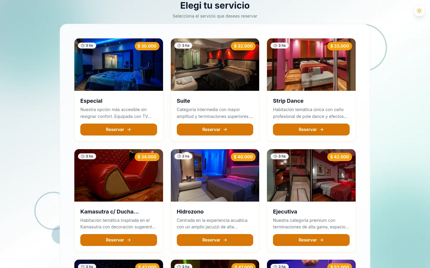 Habitaciones y suites configuradas en TurnoLink