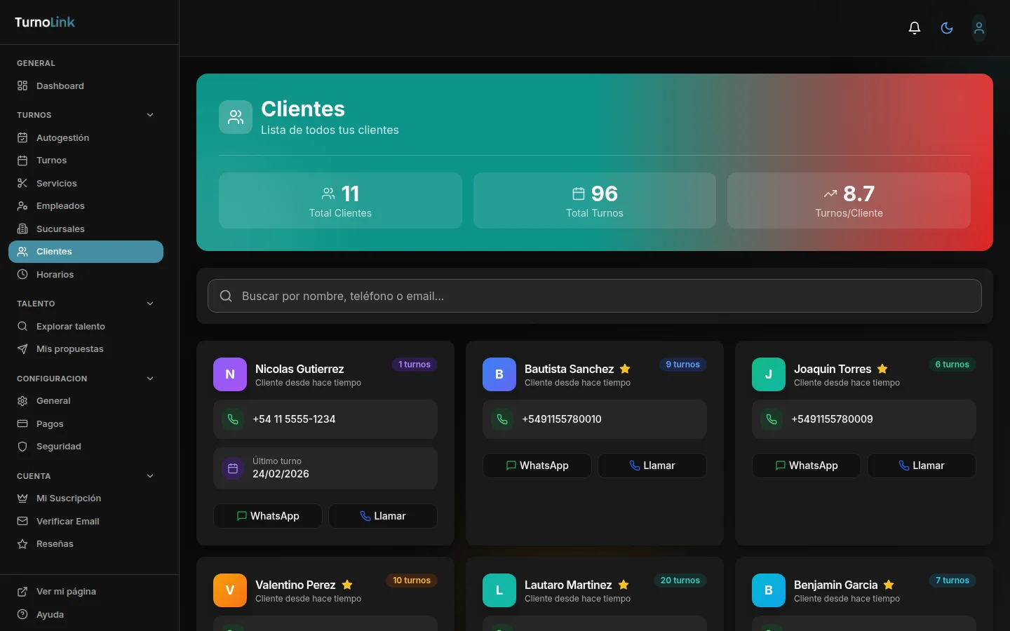 Base de clientes integrada