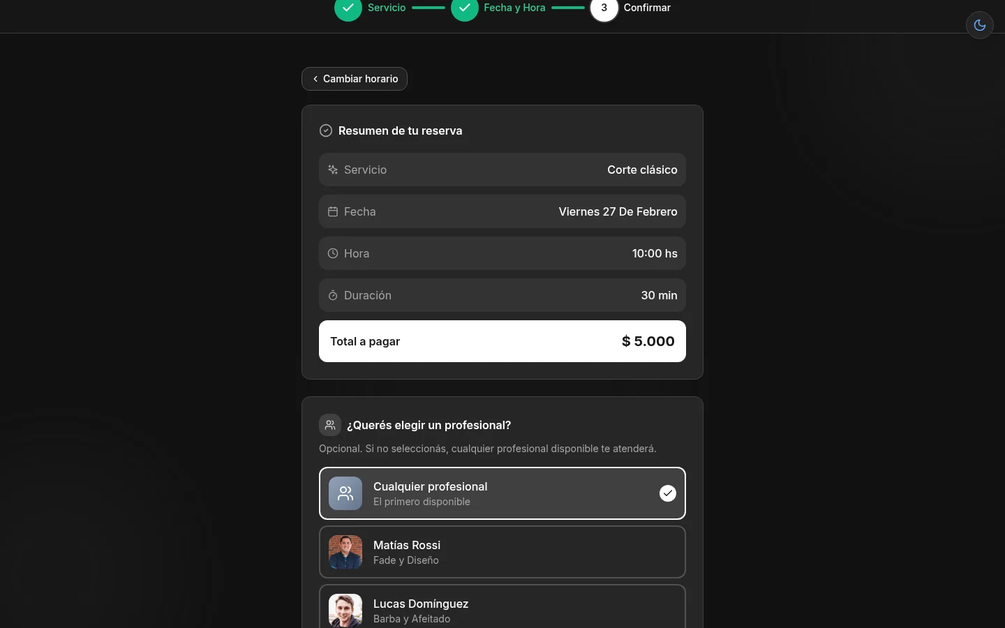 Formulario + datos del cliente
